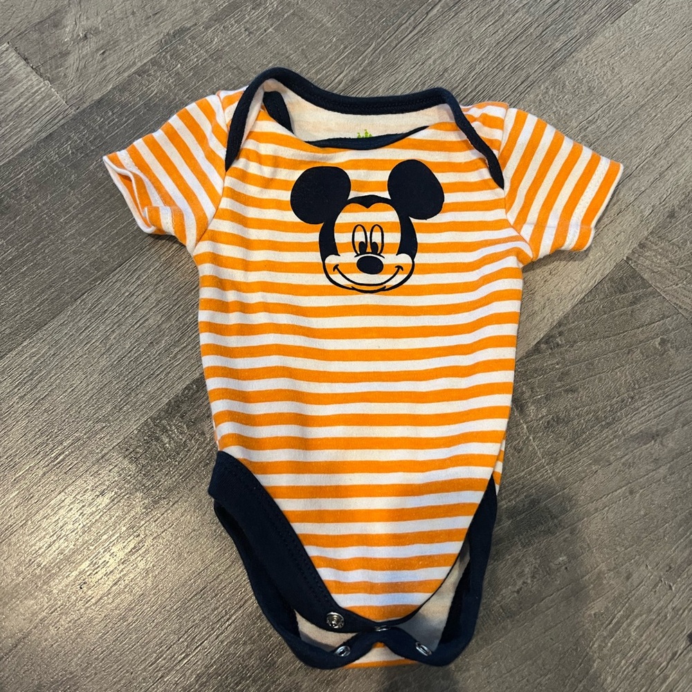 Disney Baby Orange Striped One Piece NB